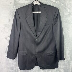 Jack Victor Gray Pinstripe Wool Blazer Sport Coat Men's 48L Made in Canada
